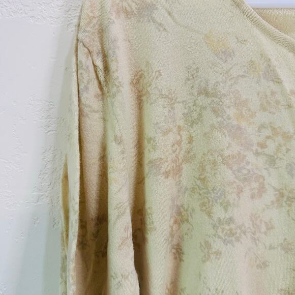 J. Jill Vintage Yellow Floral Cottagecore Button Up Cardigan Size XL - Picture 4 of 8